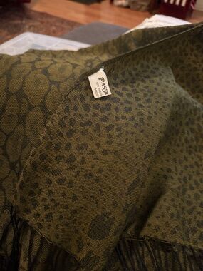 Pashmina Olive Green Animal Print Scarf